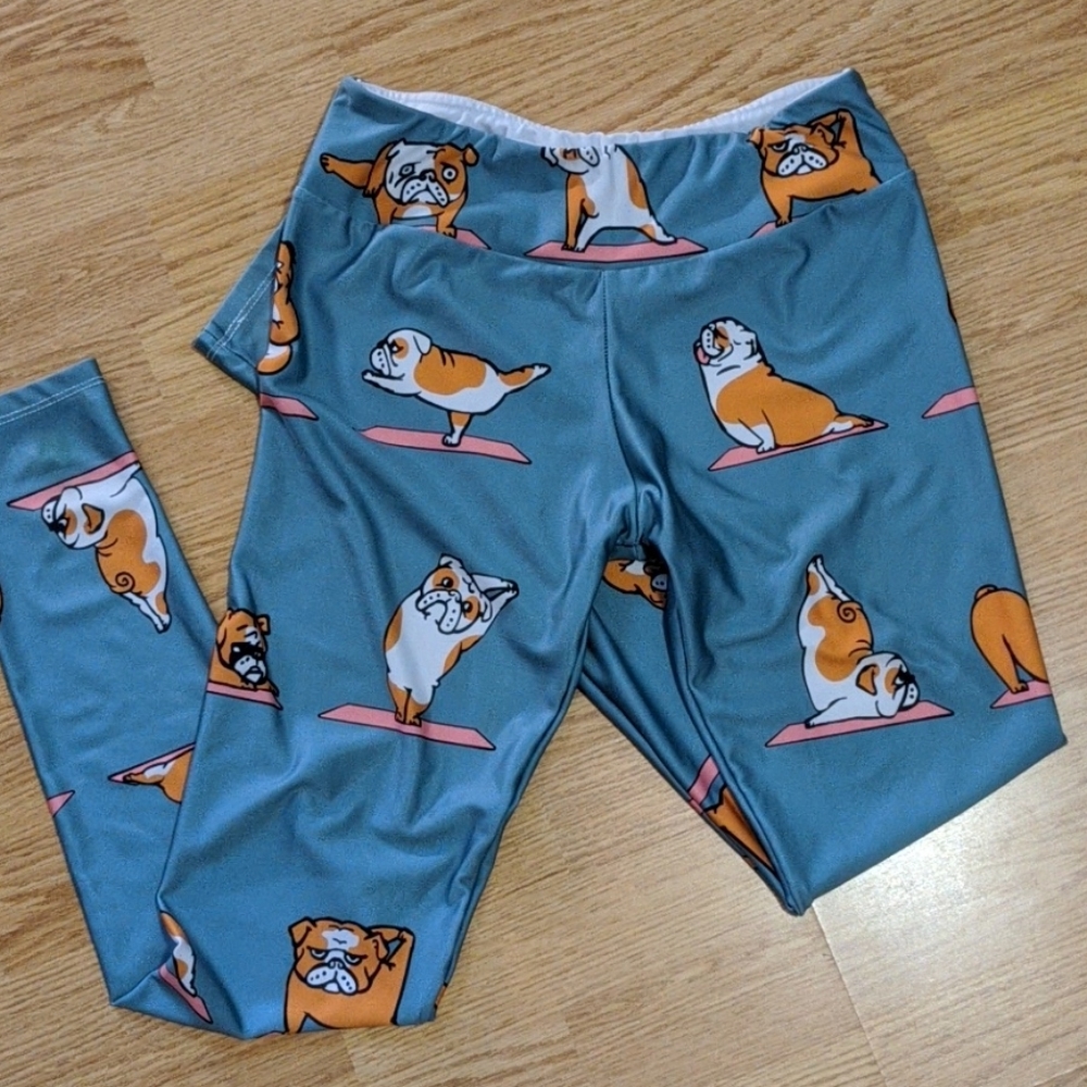 High Waisted Legging Yoga Dog Print